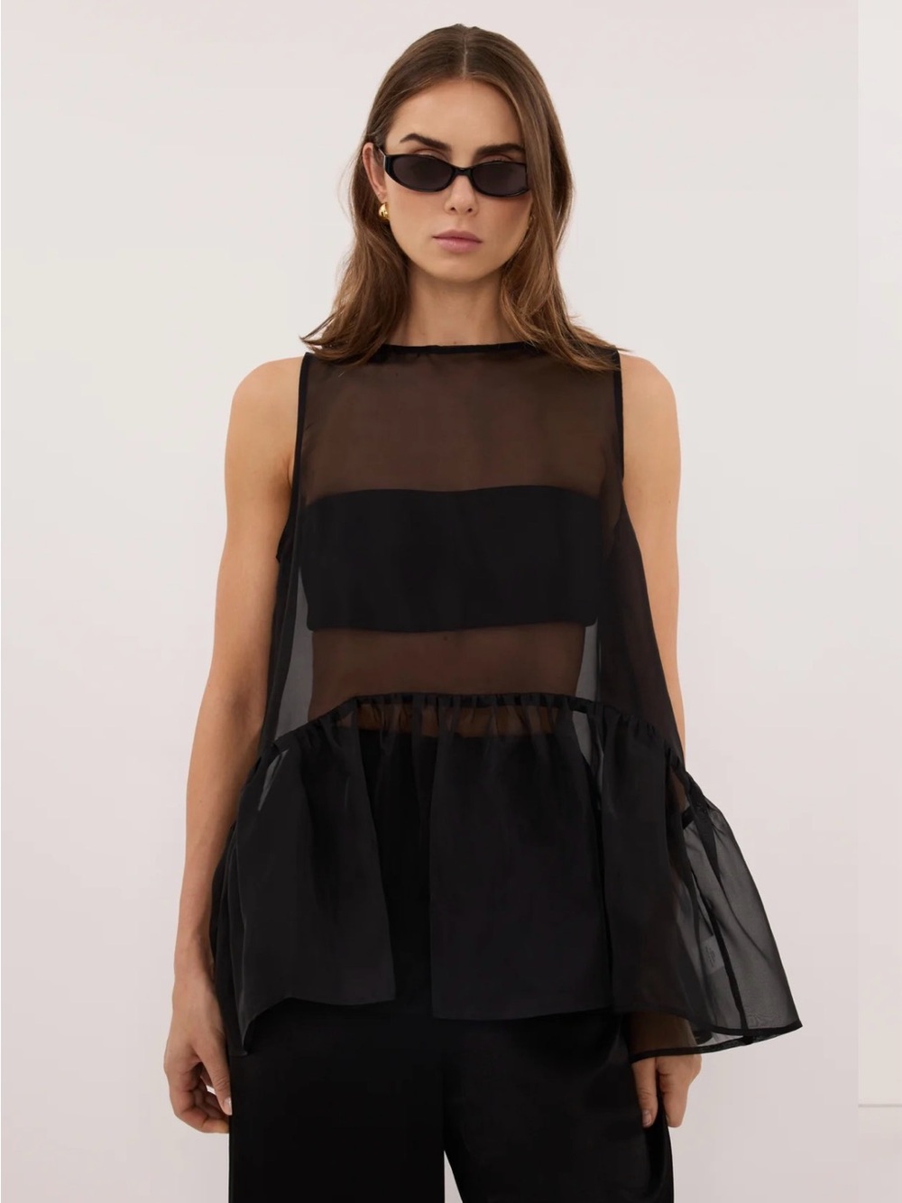 Dissh Organza sheer black top